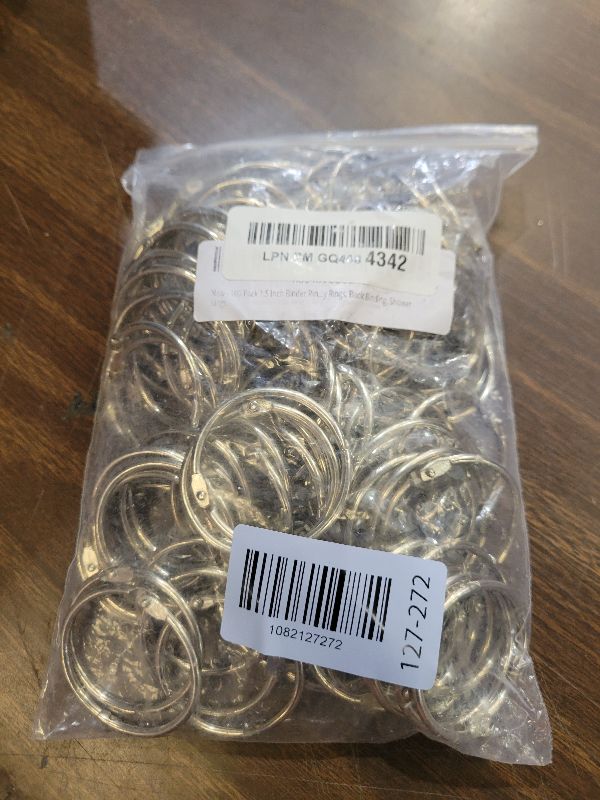 Photo 1 of 100 Pack Clip Strip 1.5" Loose Leaf Binder Rings,1.5 Inch Nickel-Plated Steel Book Snap Rings, Key Rings, Book Binding, Hang Signs, Sample Books, Catalogs, Instruction Booklets & More in Retail Stores