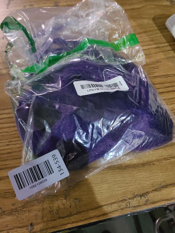 Photo 1 of 2 Pack Purple Ponytail Extension with Elastic Tie Straight Sleek Wrap Around Braid Ponytail 26 Inch (Purple#)
