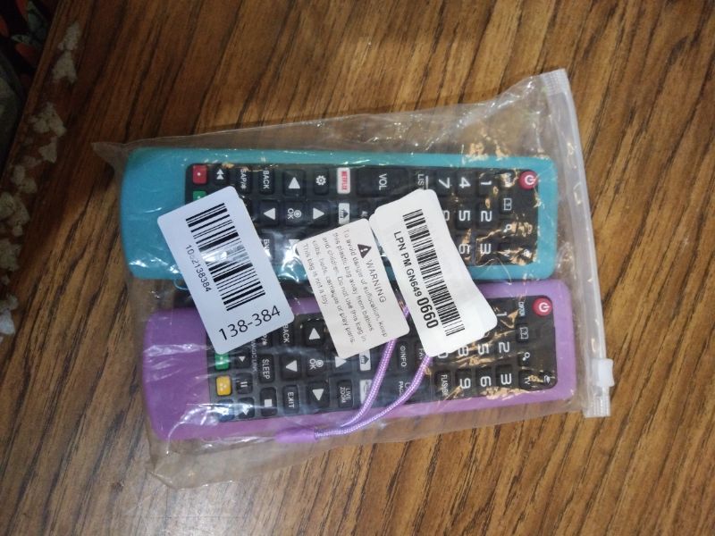 Photo 1 of (2+2 Packs) Replacement Remote Control No Setup Fit LG TV Remote with Anti-Lost Soft Protective Silicone Cover Case Blue & Purple, Universal for LG All Smart LCD LED HDTV UHD OLED 3D 4K TVs