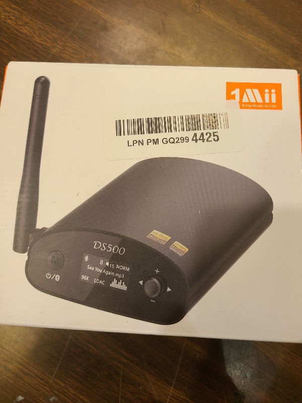 Photo 1 of 1Mii DS500 Hi-Res Bluetooth 5.3 Receiver, 32-Bit/384kHz Audiophile DAC, Lossless LDAC & aptX HD, OLED Display, Built-in EQ, RCA/Optical/Coaxial Out for Home Stereo, AV Receiver & Amplifier