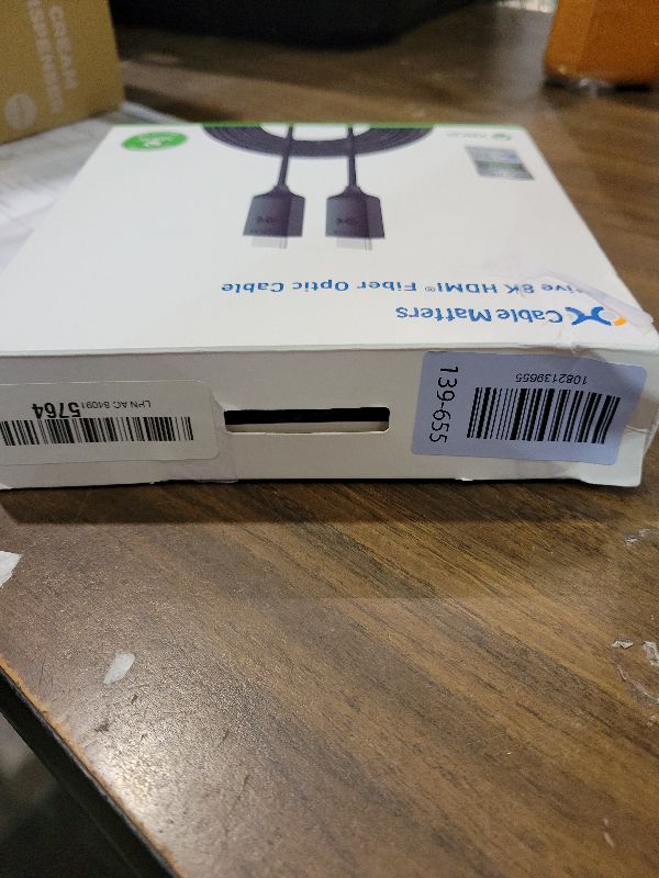 Photo 1 of [Designed for Xbox Certified] Cable Matters Unidirectional Active 8K @60Hz Fiber Optic HDMI Cable 32.8 ft / 10m - Supporting 8K@60Hz 4K@120Hz HDR - Designed for Xbox, Compatible with PS5, Apple TV, PC