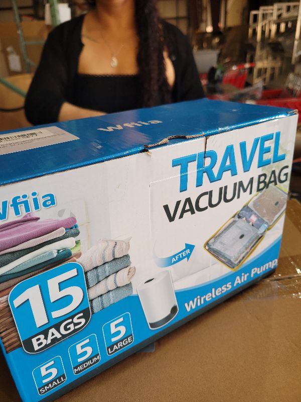 Photo 1 of 15 Packs Vacuum Bags for Travel with Rechargeable Pump, 3 Sizes Vacuum Seal Bags for Clothing, Compression Vacuum Travel Bags for Luggage, Vacuum Packing Bags for Closet Organization