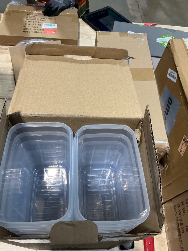 View 2 of **MISSING LIDS**ONLY 12 CONTAINER***PRAKI Airtight Food Storage Containers Set, 16 Pcs BPA Free Plastic Dry Food Canisters for Kitchen Pantry Organization and Storage Ideal for Cereal, Flour & Sugar - Labels, Marker(Black)