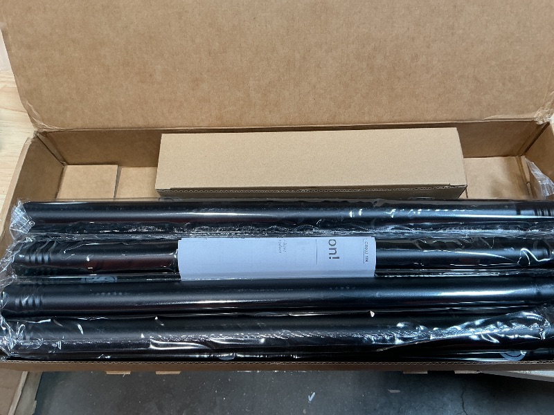 Photo 1 of 1” Diameter Curtain Rods Itself is 30 to 144 inch 1 Pack Fit 30-142 inch, 66 to 120 inch Window with Heavy Duty Adjustable Rod Matte Black Splicing Metal Extra Long Curtain Rod for Windows
