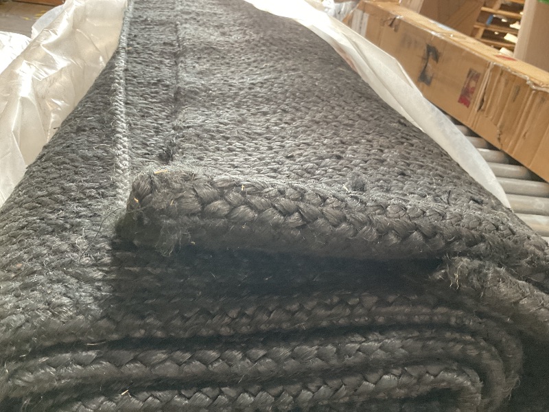 Photo 1 of ** DIRT/SCRAPES**Rigo Chunky Loop Jute Black 10 ft. x 14 ft. Area Rug