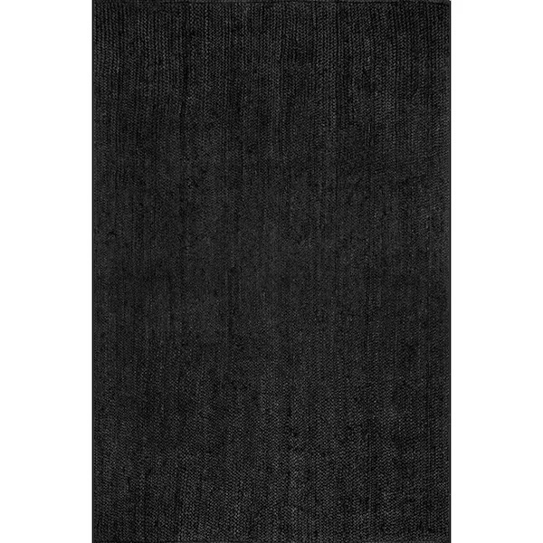 Photo 1 of ** DIRT/SCRAPES**Rigo Chunky Loop Jute Black 10 ft. x 14 ft. Area Rug
