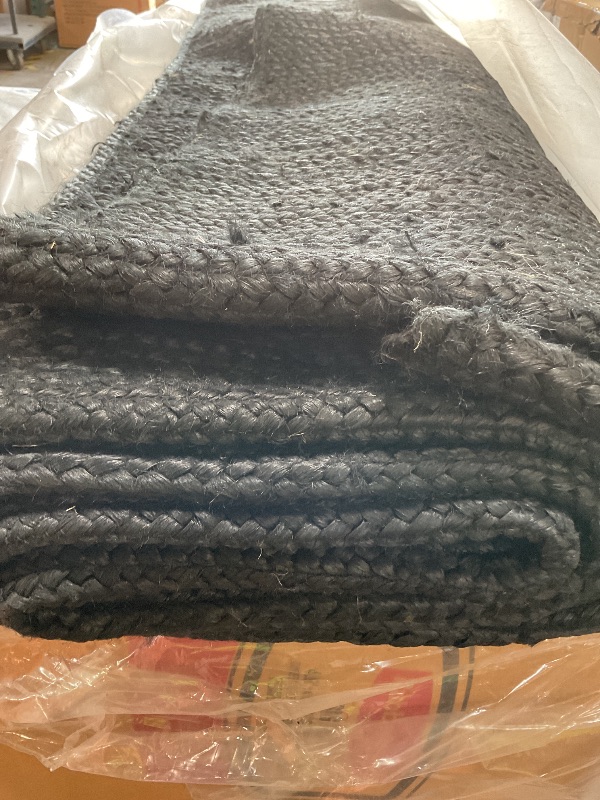 Photo 1 of ** DIRT/SCRAPES**Rigo Chunky Loop Jute Black 10 ft. x 14 ft. Area Rug