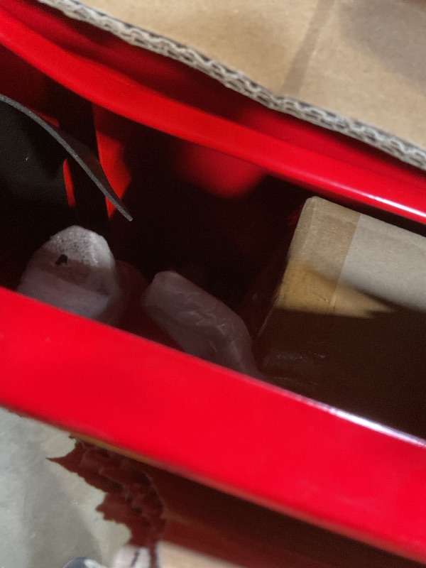 Photo 1 of ** color is red. Top corner bend damage **.**CRAFTSMAN Rolling Tool Chest with Drawers, Rolling Tool Box Utility Cart, Power Outlets and USB Port, Locking Steel Storage Cabinet, 4 Drawers, Supports up to 700 lbs., Red (CMST98276RB)