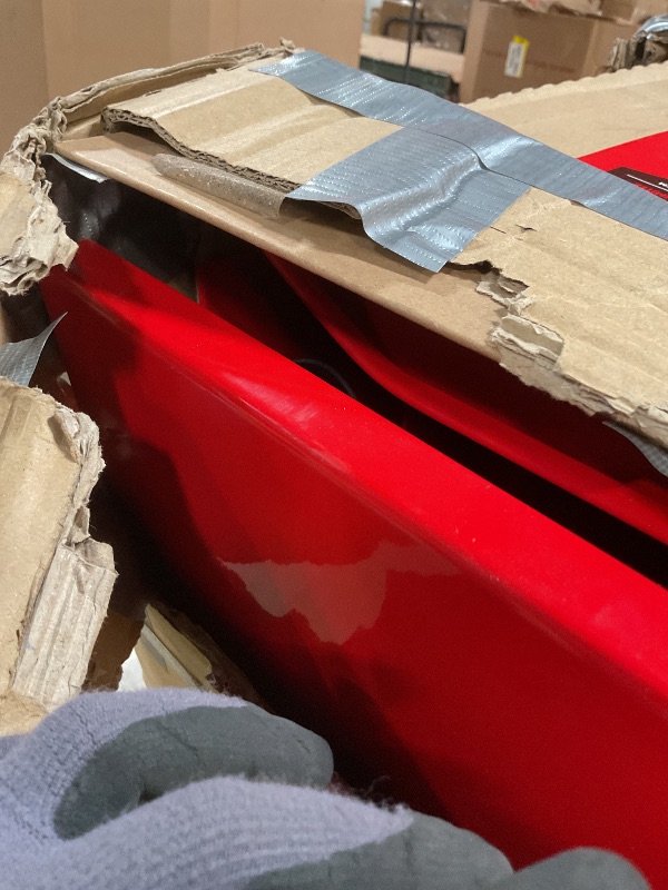 Photo 1 of ** color is red. Top corner bend damage **.**CRAFTSMAN Rolling Tool Chest with Drawers, Rolling Tool Box Utility Cart, Power Outlets and USB Port, Locking Steel Storage Cabinet, 4 Drawers, Supports up to 700 lbs., Red (CMST98276RB)