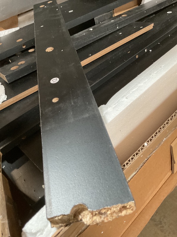 Photo 1 of ** SELLING FOR PARTS. MAJOR DAMAGE TO ONE BIG PIECE. ** Farmhouse Coffee Table, Rectangle Coffee Table with Drawers, Rustic Wooden Coffee Tables with Storage, Center Table for Living Room Black