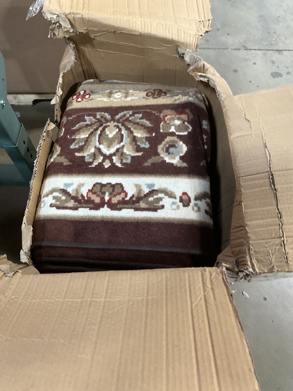 Photo 1 of *** BOX DAMAGED *** Superior Indoor Area Rug, Floor Decor, For Kids, Pets, Bedroom, Entryway, Hallway, Office, Living Room, Dining, Plush Carpet Cover, Traditional Floral Classic, Palmyra Collection, 12' x 15', Chocolate