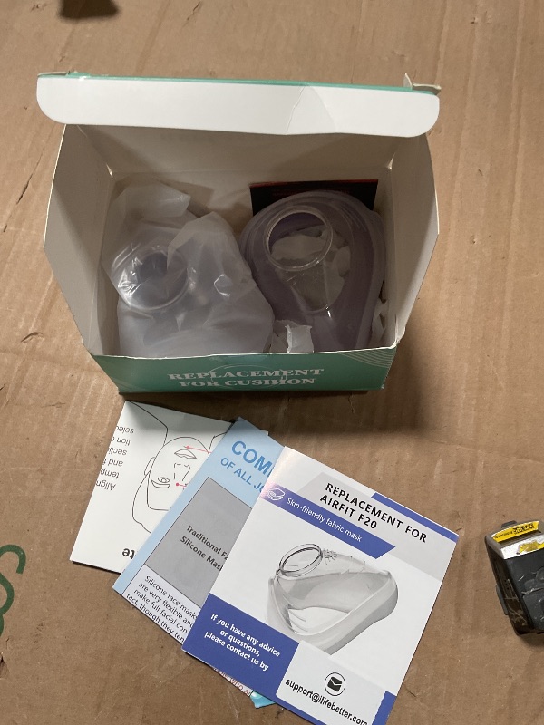 Photo 1 of 2 Packs Replacement F20 Fabric Mask Cushionfor AirFit F20 & Airtouch F20, Full Face Mask Wrapped by Breathable Fabric, F20 Cushion for CPAP Users, No Silicone Contact & Stuffiness (Purple, M)