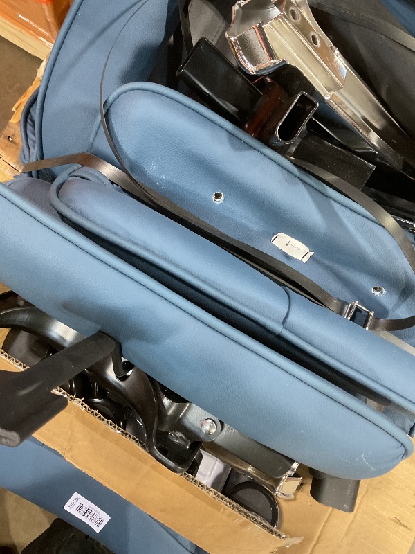 View 6 of ** DIRT FROM TRANSPORT**Efomao Big & Tall Executive Office Chair with Footrest - 400lbs Heavy Duty High Back PU Leather Desk Chair, Modern Ergonomic Reclining Computer Chair, Blue