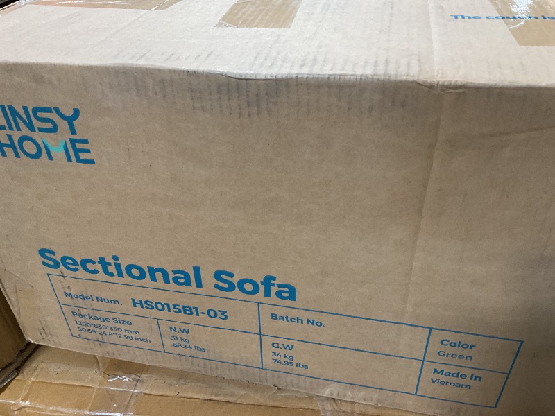 Photo 1 of ** THREE BOXES **LINSY HOME Sectional Sleeper Sofa Pull Out Couches for Living Room (Green, Sleeper Sofa 1) | Pull Out Sofa Bed, Storage, USB Charging, Cup Holders, Plush Corduroy | Pull Out Sofa Bed, Storage, USB Charging, Cup Holders, Plush Corduroy, Co