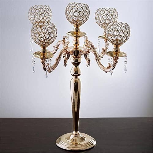 Photo 1 of **FOUR**BalsaCircle 25-Inch Tall Gold Crystal Candle Holder Candelabra - Wedding Party Dining Table Home Centerpieces Decorations