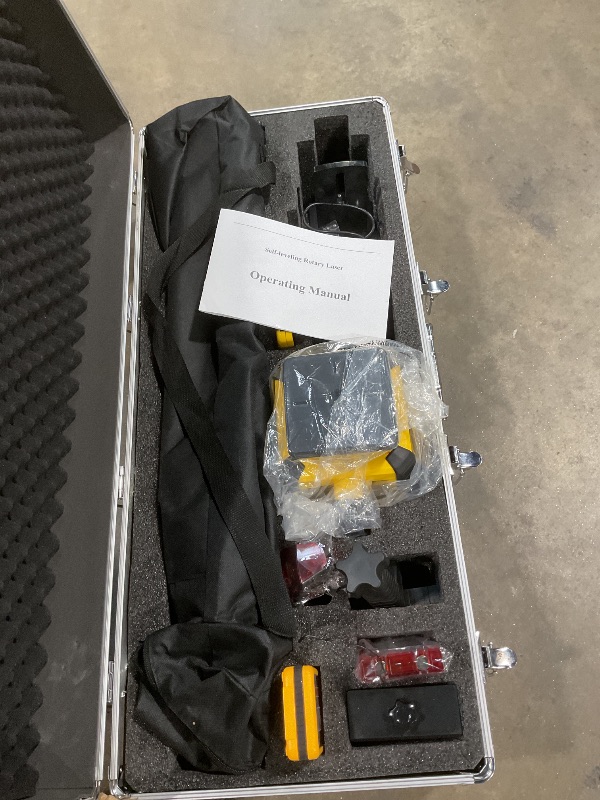 Photo 1 of ** SCRAPES/DIRT/DENTS ON CASE** Lipril Rotary Laser Level Kit, ±1/16" @100' Accuracy, 2296FT Work Range, IP66 Self-Leveling Construction Laser Transit with Tripod & Grade Rod, Swappable Battery System for Construction Job, Red Bean
