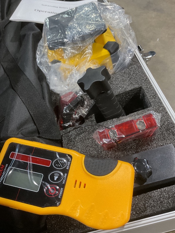 Photo 1 of ** SCRAPES/DIRT/DENTS ON CASE** Lipril Rotary Laser Level Kit, ±1/16" @100' Accuracy, 2296FT Work Range, IP66 Self-Leveling Construction Laser Transit with Tripod & Grade Rod, Swappable Battery System for Construction Job, Red Bean