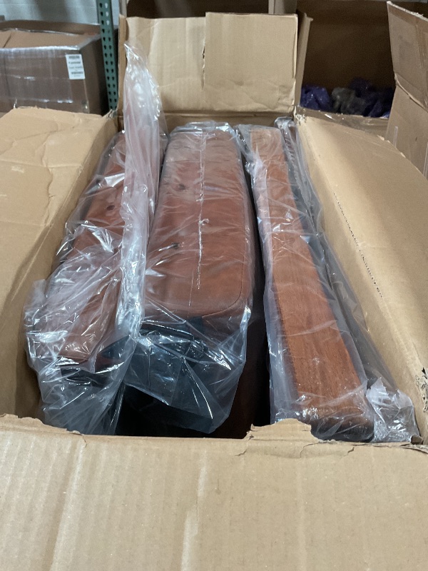 Photo 1 of **HAS DAMAGES (RIPPED MATERIAL)*** Yaheetech PU Leather Accent Chair, Mid-Century Modern Armchair with Solid Wood Legs, Reading Leisure Chair with High Back for Living Room Bedroom Waiting Room, Light Brown