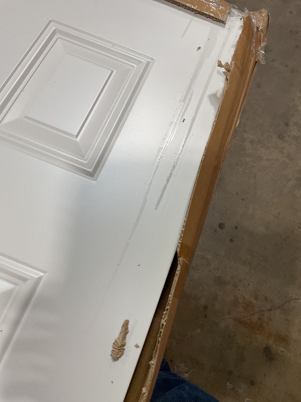 Photo 1 of ** MINOR SCRATCHES ***JUBEST 36"x80" Steel Front Door,Premium 6-Panel White Primed Exterior Door Slab with Lockset Hole,Energy Efficient Polyurethane Core for Sound & Thermal Insulation,Reversible Handing, Ready to Paint