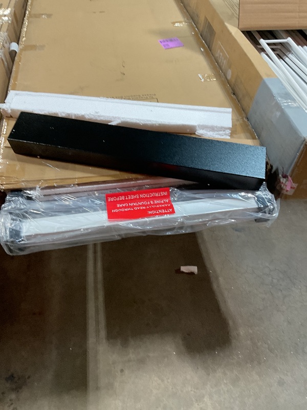 Photo 1 of **BOX 1 OF 2 MISSING BASE PIECE*** Alpine Corporation Mirror Waterfall Fountain with Stones and Lights - Zen Indoor/Outdoor Decor for Office, Living Room, Patio, Entryway - 72 Inches