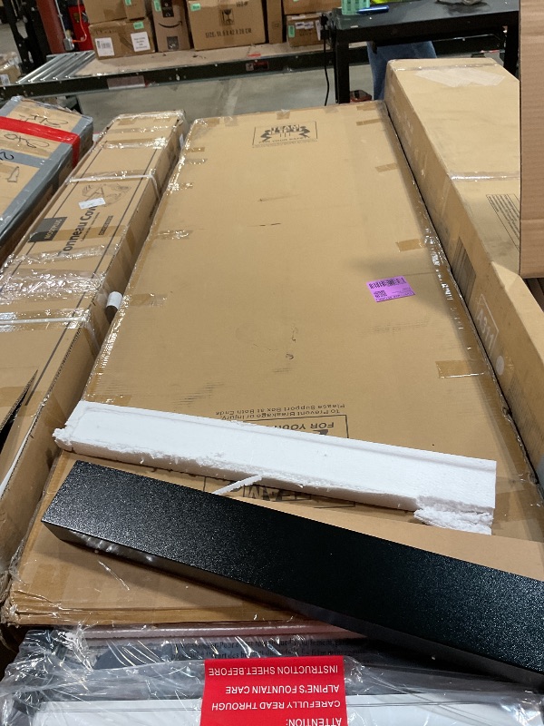 Photo 1 of **BOX 1 OF 2 MISSING BASE PIECE*** Alpine Corporation Mirror Waterfall Fountain with Stones and Lights - Zen Indoor/Outdoor Decor for Office, Living Room, Patio, Entryway - 72 Inches