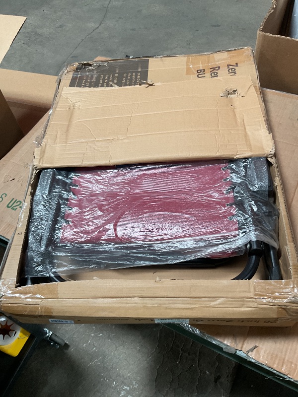 Photo 1 of ***NOT VERY STABLE*** Slendor Zero Gravity Chair, Folding Reclining Chair, Zero Gravity Recliner Chair w/Upgraded Lock, Cup Holder Tray & Headrest, Removable Cushion, Outdoor Indoor Patio Reclining Chairs, Wine Red