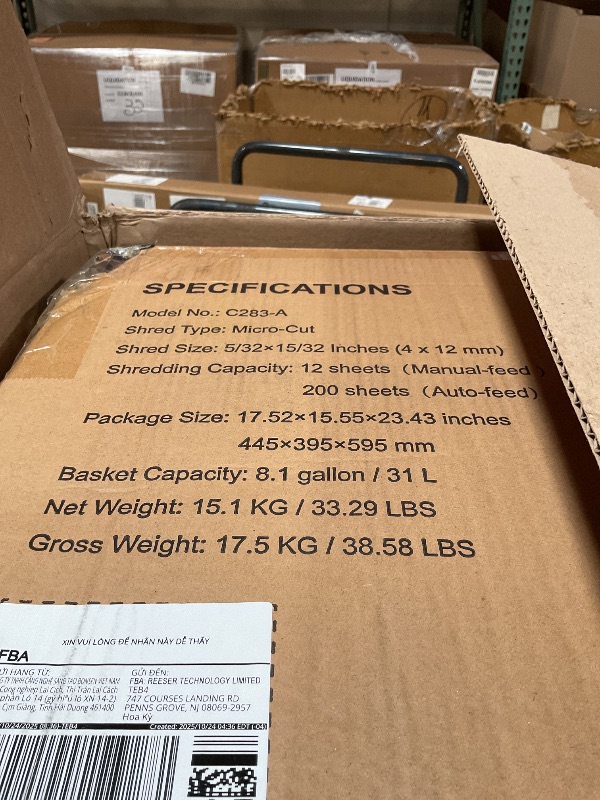 Photo 1 of ***MAJOR DAMAGE***Bonsaii 200-Sheet Auto Feed Paper Shredder, 60-Min Nonstop Heavy Duty Shredders for Office, 8.1-Gal Bin, P4 High Security Micro Cut Large Commercial Paper Shredder for Business (C283-A New Version)