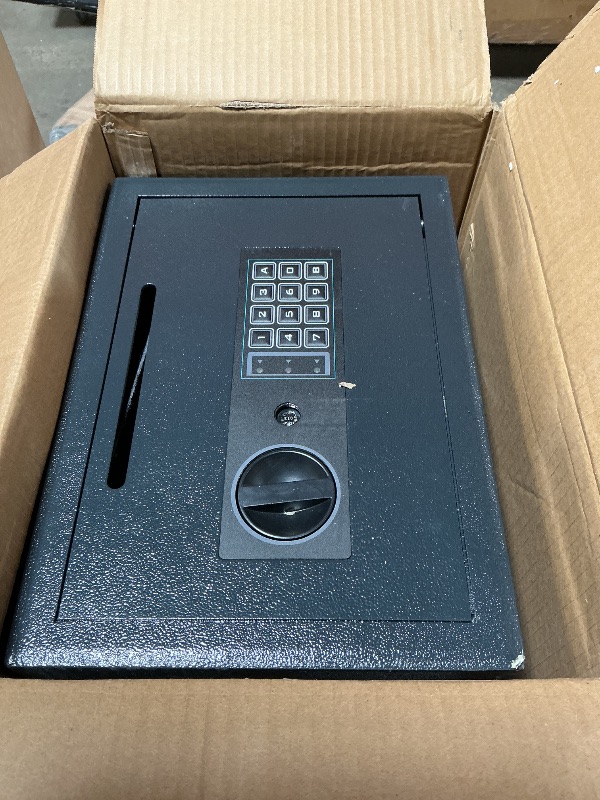 Photo 1 of ***MISSING INSTRUCTIONS W MASTER UNLOCK CODE/ ALSO MISSING KEYS*** Drop Safe - Digital Compact Steel Money Security Box with Keypad - Deposit Cash Easily – For Home or Business by Paragon Safe - Black, .54 Cubic Feet