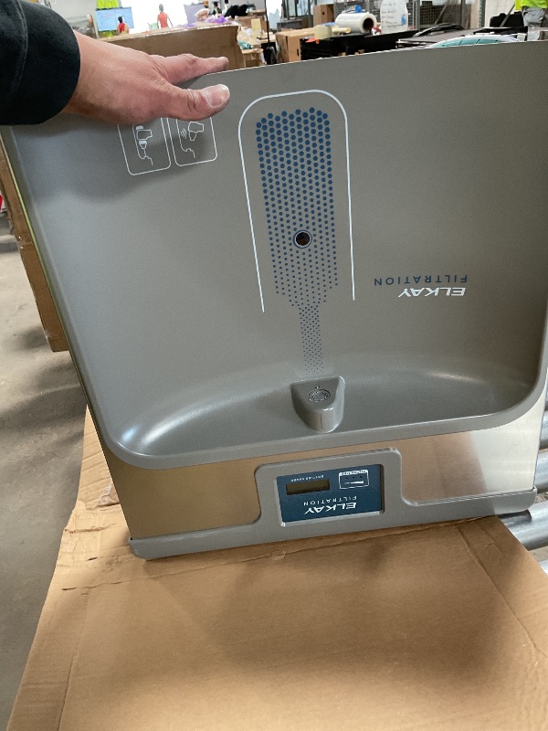 Photo 1 of ***FOR PARTS ONLY/ DAMAGED (BROKEN)*** Elkay LZSTL8WSLK Filtered Bi-Level Fountain & EZH2O Bottle Filler, Lt. Gray 120V