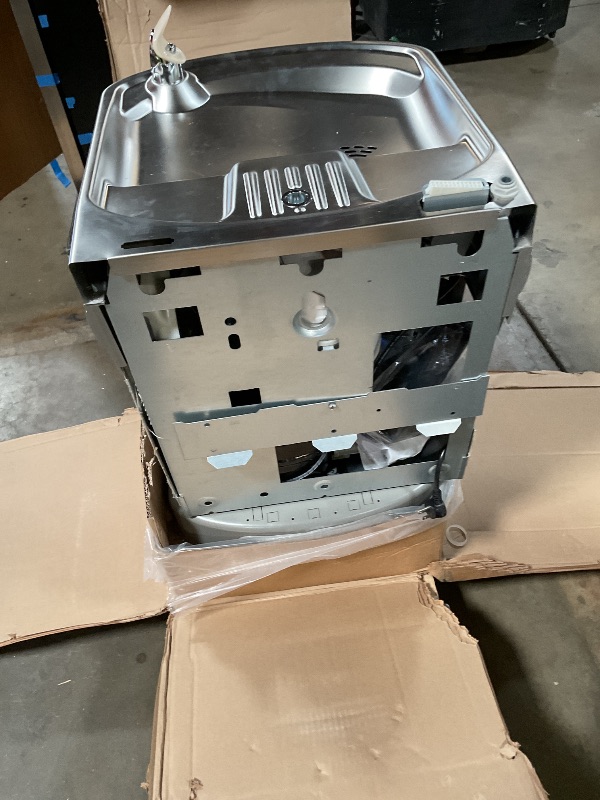 Photo 1 of ***FOR PARTS ONLY/ DAMAGED (BROKEN)*** Elkay LZSTL8WSLK Filtered Bi-Level Fountain & EZH2O Bottle Filler, Lt. Gray 120V