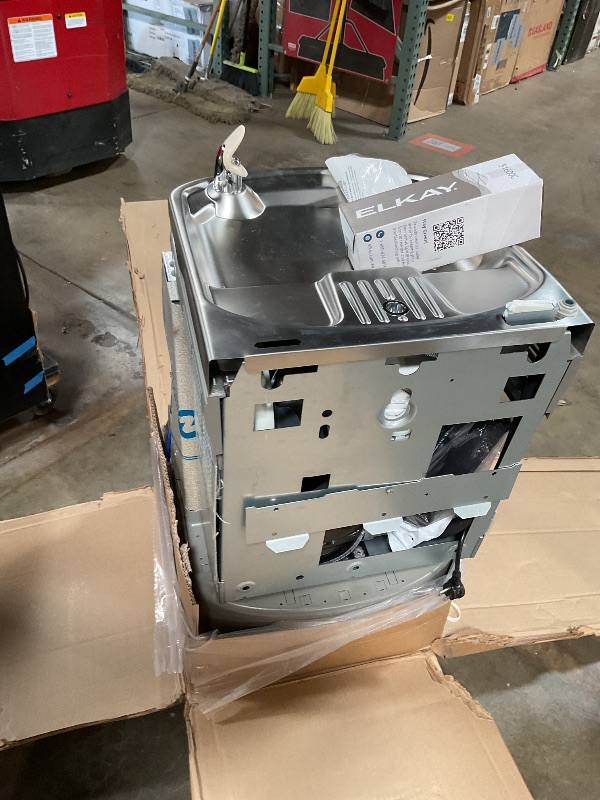 Photo 1 of ***FOR PARTS ONLY/ DAMAGED (BROKEN)*** Elkay LZSTL8WSLK Filtered Bi-Level Fountain & EZH2O Bottle Filler, Lt. Gray 120V