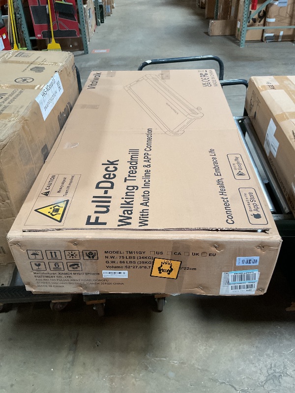 Photo 1 of **NON FUNCTIONAL**PARTS ONLY**
Vitalwalk Walking Pad with Incline, 43"x18" Wide Full Deck 20% Auto Incline, Under Desk Treadmill with 400lb, 3.5HP Brushless Quiet, Portable Treadmills for Home, 4-Way Mobility & Vertical Storage