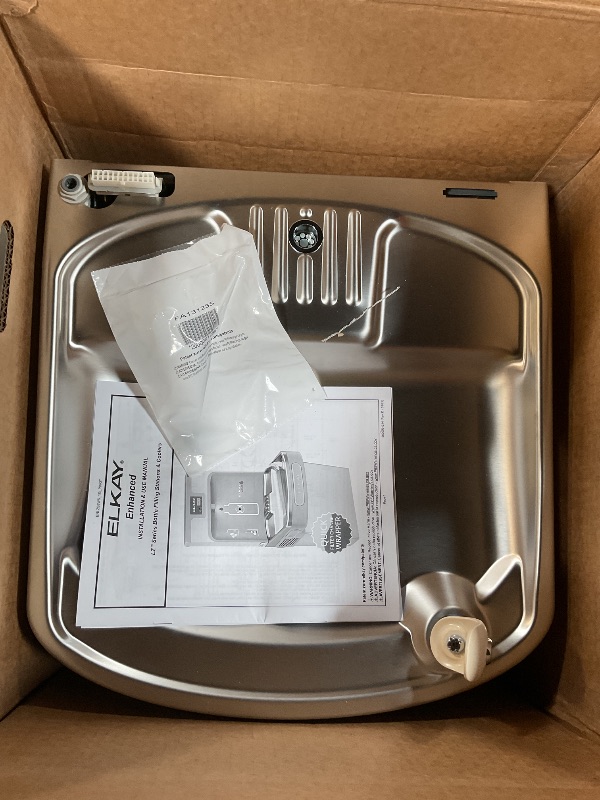 Photo 1 of **POSSIBLY FOR PARTS (DAMAGED) /MISSING ASSEMBLY PIECES*** Elkay LZS8WSLP Enhanced Bottle Filler & Single ADA Cooler Refrigerated Light Gray Granite High Capacity Lead Drop Down Wrapper