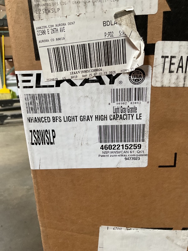 Photo 1 of **POSSIBLY FOR PARTS (DAMAGED) /MISSING ASSEMBLY PIECES*** Elkay LZS8WSLP Enhanced Bottle Filler & Single ADA Cooler Refrigerated Light Gray Granite High Capacity Lead Drop Down Wrapper