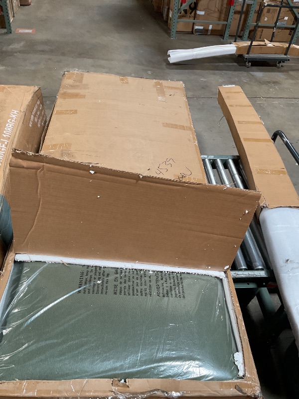 Photo 1 of ***BROKEN PIECES***Christopher Knight Home Poppy Acacia Wood Outdoor 3 Seater Sofa with Cushion, Wooden Patio Sofa Couch with Cushion, Comfy Armless Cloud Sofa Couch, Patio Furniture Sofa Set, Teak+Olive Green