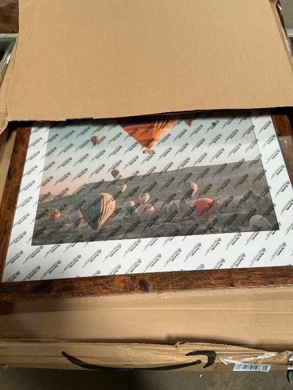 Photo 1 of ***SRATCHED IN THE FRONT*** QOTIB Wood 24x30 Picture Frame with 20x24 Mat, Display 20x24 with Mat or 24x30 Without Mat, Wood 24 by 30 Photo Frame, 24 x 30 Frame for Wall Hanging Display, Deep Brown