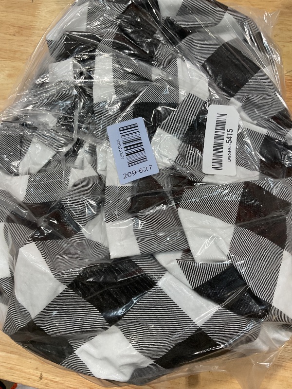 Photo 1 of ***PHOTO FOR REFERENCE ONLY*** Smiry Rectangle Picnic Table Cloth, Elastic Waterproof Fitted Vinyl Tablecloths, Flannel Backed Buffalo Plaid Table Covers for Dining, Camping, Outdoor (Black and White, 42" x 72")