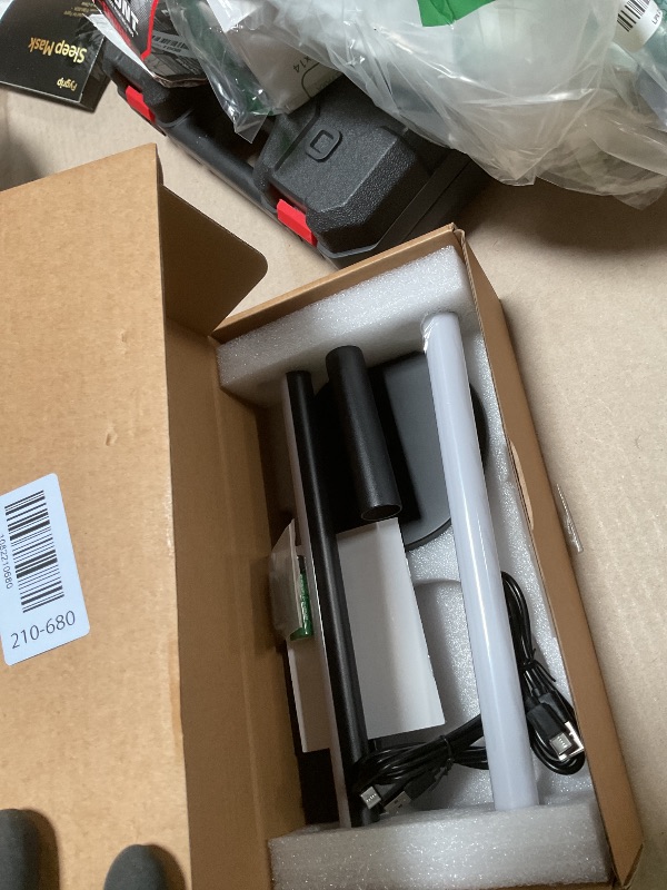Photo 1 of ***FOR PARTS ONLY MISSING LAMP BASE **** Battery Operated Wall Sconces Set of 2, Modern Wireless Wall Lights with Remote & Touch Control, 24 Inch Black Dimmable Rechargeable LED Sconce with 3 Colors & Timer for Bedroom, Living Room, Hallway