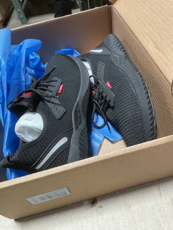 View 2 of ** size 42 **Waterproof Steel Toe Shoes for Men Women Work Shoes Lightweight Safety Sneakers Comfortable Puncture Proof Shoe Zapatos Punta de Acero para Hombres Black