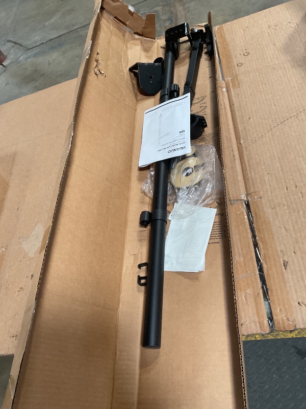 Photo 1 of **MISSING ASSEMBLY HARDWARE*** HUANUO Single Monitor Arm with 39 inch Extra-Tall Pole, Adjustable Computer Desk Mount for 13–32 inch Screens and up to 38 inch Ultrawide Screens, Hold 22 lbs, Monitor Stand with C-Clamp & Grommt Base