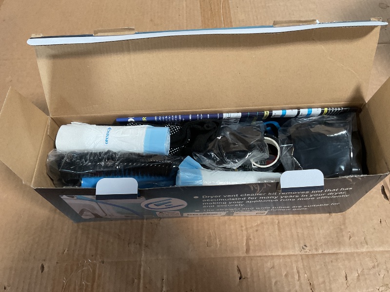 Photo 1 of **FOR PARTS ONLY / MISSING PIECES** Sealegend 58-Pieces 35-Feet Dryer Vent Cleaner Kit, Dryer Cleaning Tools, Include Omnidirectional Blue Dryer Lint Vacuum Attachment, Dryer Vent Brush, Universal Vacuum & Dryer Adapters