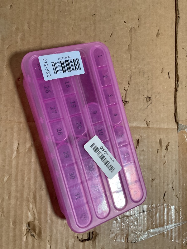 Photo 1 of **MISSING 4 CASES*** Zoksi Monthly Pill Organizer 1 Times a Day, 30 Day Pill Box Organizer,One Month Pill Case for Travel, 31 Day Daily Medcine Container for Vitamins, Supplement & Medication(Purple)