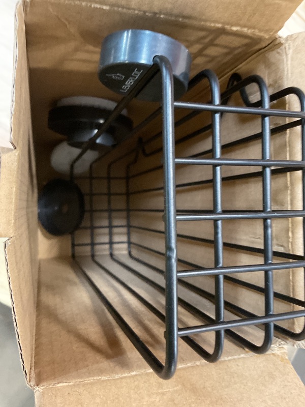 Photo 1 of ** ONE SHELF ONLY**LEVERLOC Shower Caddy Suction Cup, 2 Pack Shower Shelves for Inside Shower with Hooks & Soap Holder, NO-Drilling Bathroom Shower Organizer, Rustproof Meatl Shower Holder Storage, Black