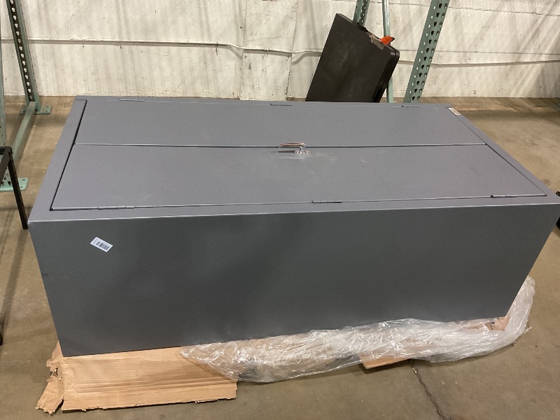 Photo 1 of ** SCRATCHES/DIRT**Durham 3501584RDR-5295 Lockable Cabinet with 58 Blue Hook-On Bins, 1 Adjustable Shelf, Flush Door Style, 1 Fixed Shelf, 4 Drawers, 12 Door Shelves, 36" Wide, 14 Gauge, Gray