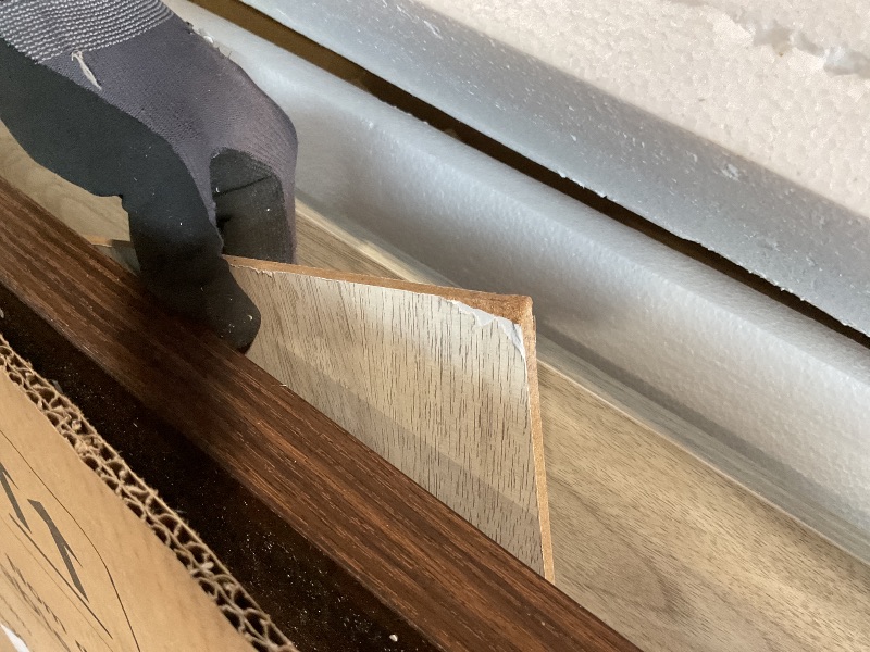 Photo 1 of ** minor damage to corners from transport**LINSY HOME Farmhouse Coffee Table with Storage, Wood Coffee Table for Living Room, Open Display Area and Storage Drawers with Metal Handles, Chic Style with Curved Base. Oak and Brown