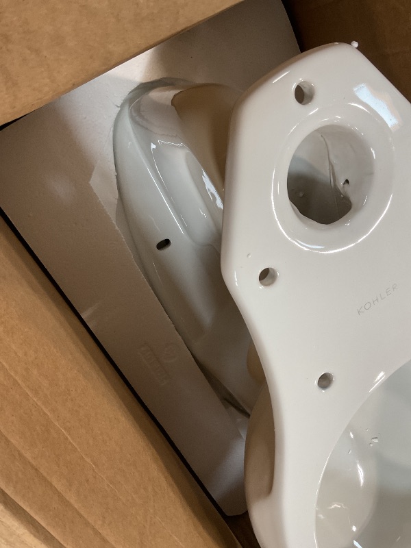View 4 of ** SELLING AS PARTIAL SET. BOTTOM HALF ONLY**Kohler K-6393-0 Highline Comfort Height Two-Piece Elongated Dual Toilet with Class Five Flush Technology and Left-Hand Trip Lever White