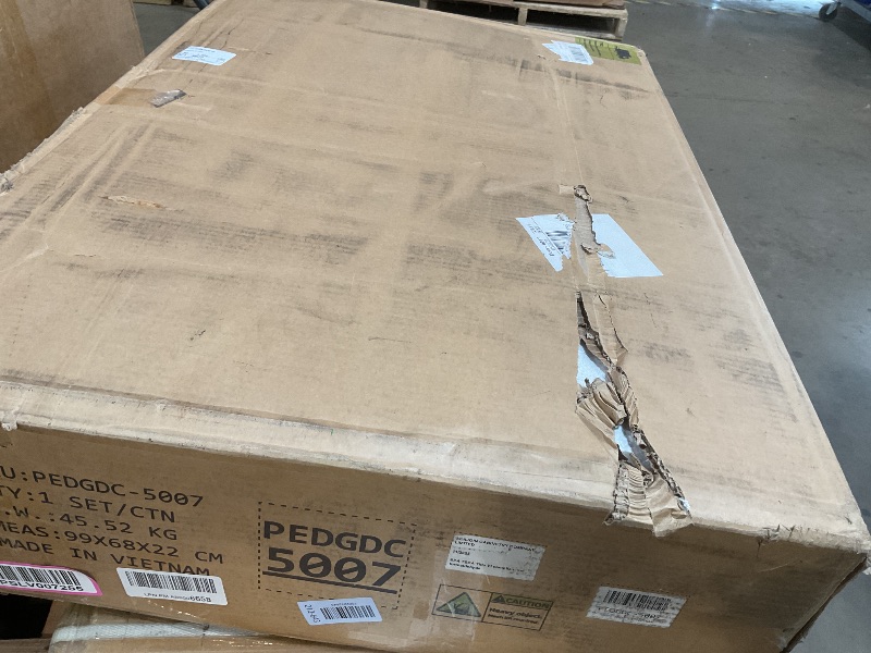 Photo 1 of ** Selling for parts as partial set . Box number two of two**YITAHOME 60" Double Wooden Dog Crate Furniture with Removable Divider & Storage Drawers, 2 Doors Kennel with Locks for Medium & Large Dogs, Multi-Functional Dog Crate End Table for Indoor use, B