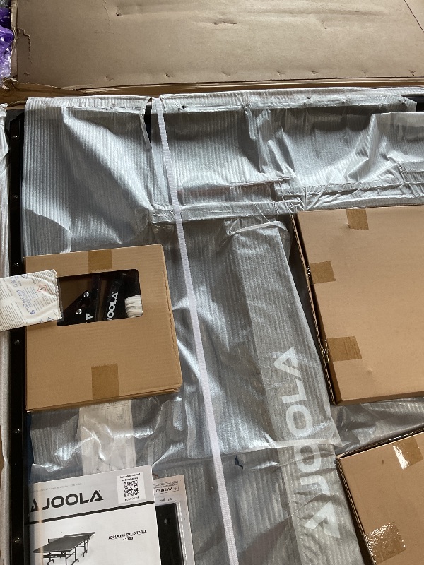 Photo 1 of ** SCRAPES FROM TRANSPORT** JOOLA Inside Professional MDF Indoor Ping Pong Table with Quick Clamp Table Tennis Net and Post Set - 10 Minute Easy Assembly - Tournament Quality - Foldable with Single Player Playback Mode, Blue