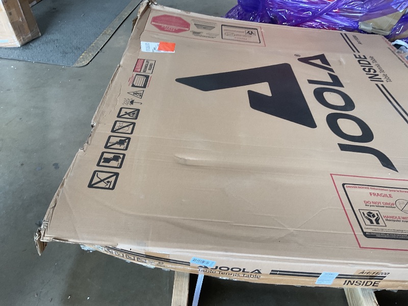 Photo 1 of ** SCRAPES FROM TRANSPORT** JOOLA Inside Professional MDF Indoor Ping Pong Table with Quick Clamp Table Tennis Net and Post Set - 10 Minute Easy Assembly - Tournament Quality - Foldable with Single Player Playback Mode, Blue