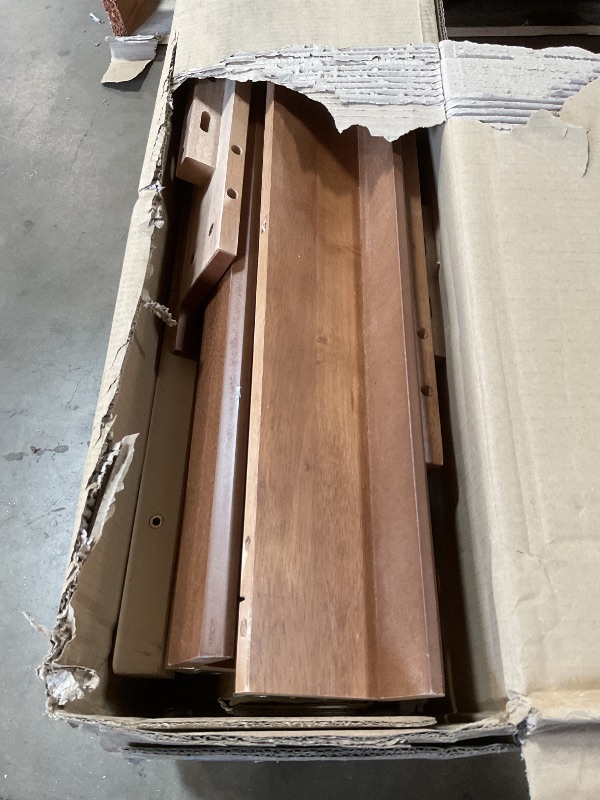 Photo 1 of ** minor corner damage to one big piece **Baxton Studio Beds (Platform), Double, Ash Walnut
